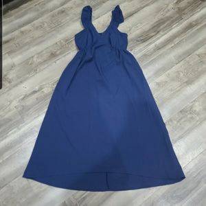 Navy blue dress ruffled straps women’s size medium